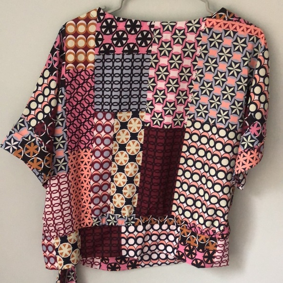 JADE Melody Tam Geo Patch Print Tie Top - Picture 5 of 5